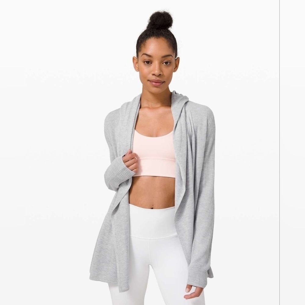 Lululemon Light Gray Sundown Sweater Wrap